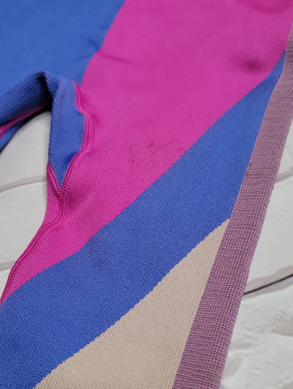 Nike Pink, Blue & Cream Colorblock Performance Leggings